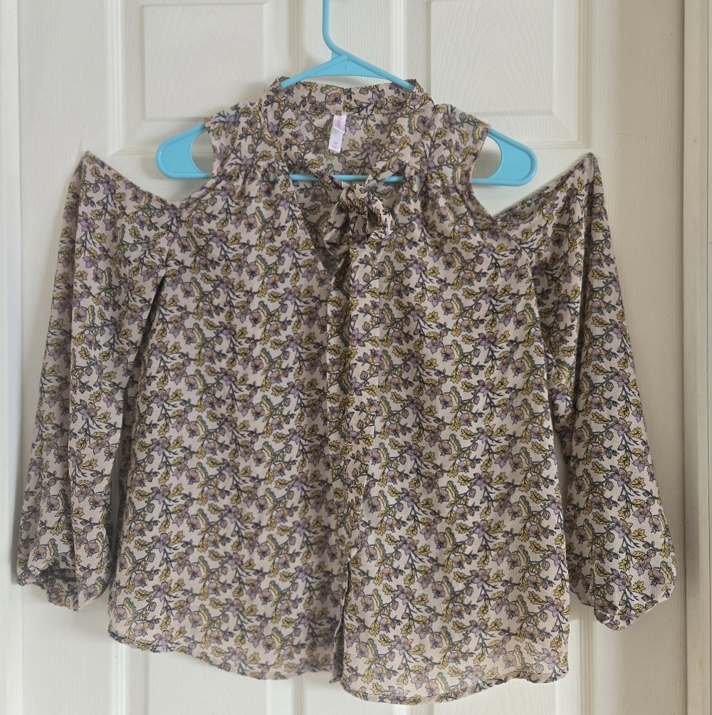 Floral Cold Shoulder Blouse